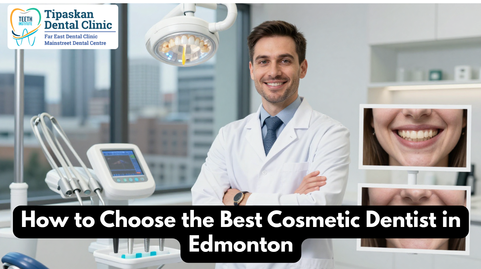 Patient receiving cosmetic dentistry treatment from the best cosmetic dentist in Edmonton