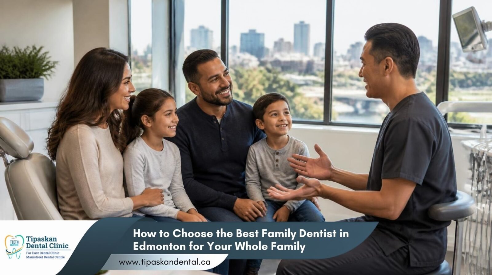 Family dentist in Edmonton providing dental care for patients of different ages