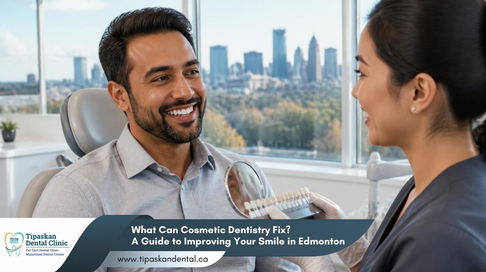 Cosmetic dentistry in Edmonton for improving a patient's smile